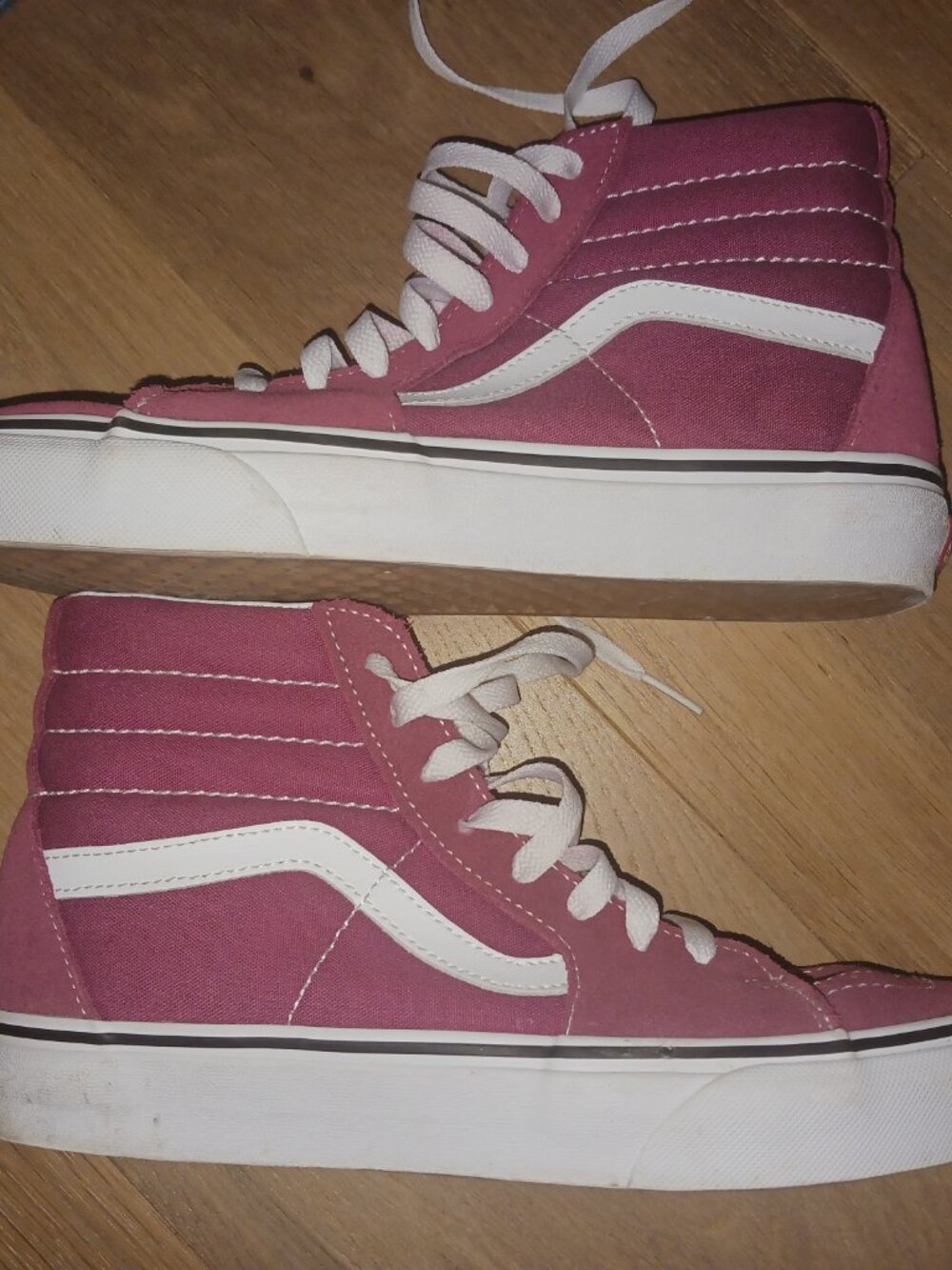 Vans Sk8-Hi High Top Skate Shoes Men 7.5 Women 9 Maroon Burgundy Rose Pink - Picture 7 of 7
